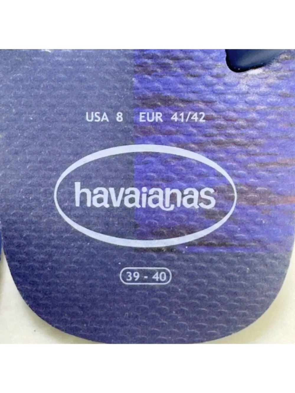 HAVAIANAS Men Surf Themed Flip Flops Navy Orange Rubber Beach Sandals Size 8US